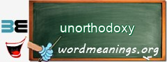 WordMeaning blackboard for unorthodoxy